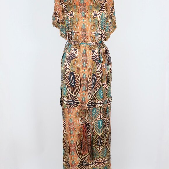 Jean Paul Gaultier Soleil M / L dress tunic top skirt palm print long - Picture 15 of 16